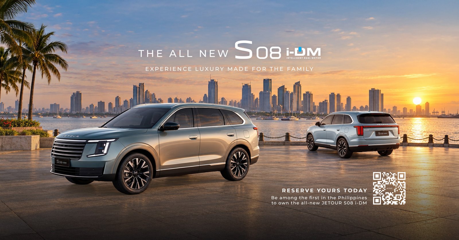 All-new JETOUR S08 i-DM pre-selling in the Philippines. Experience luxury made for the family. Reserve yours today.